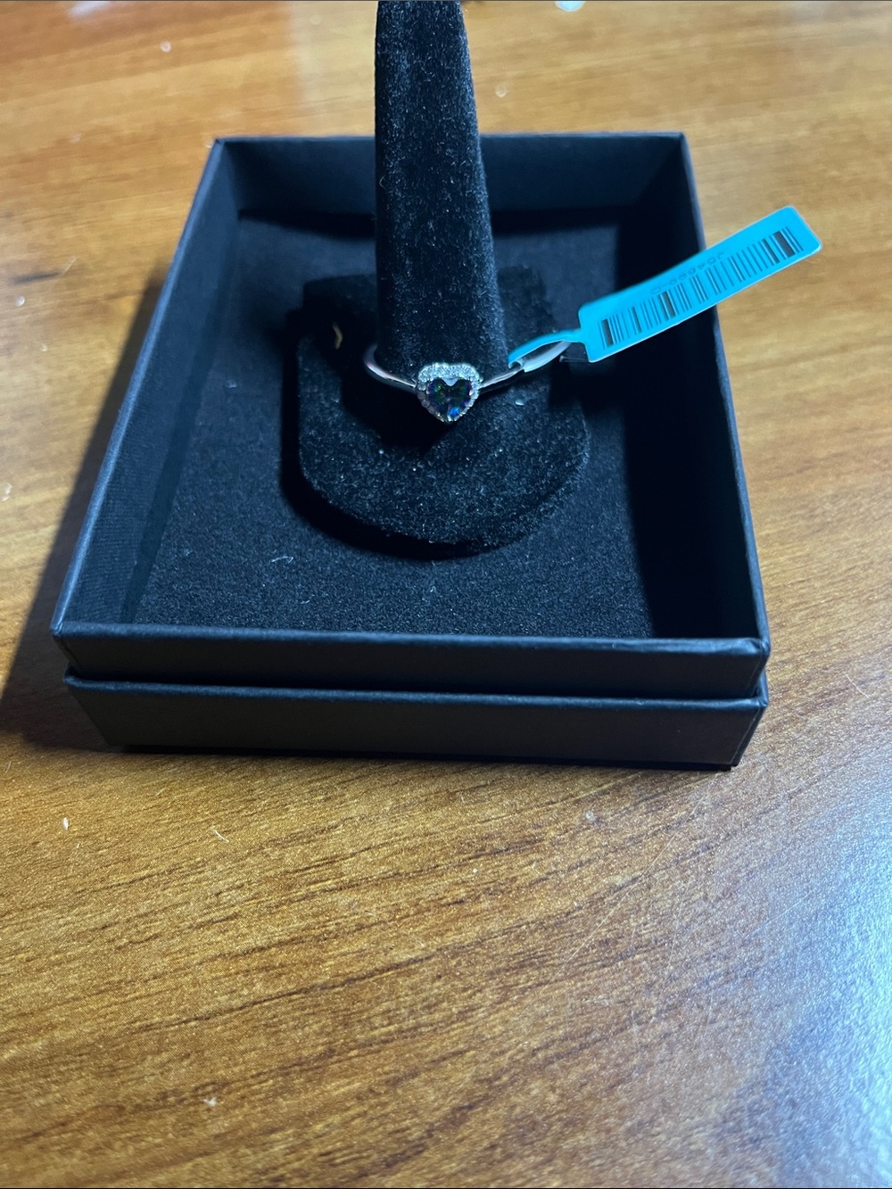 Heart-Shaped sterling silver Mystic, topaz cubic zirconia ring